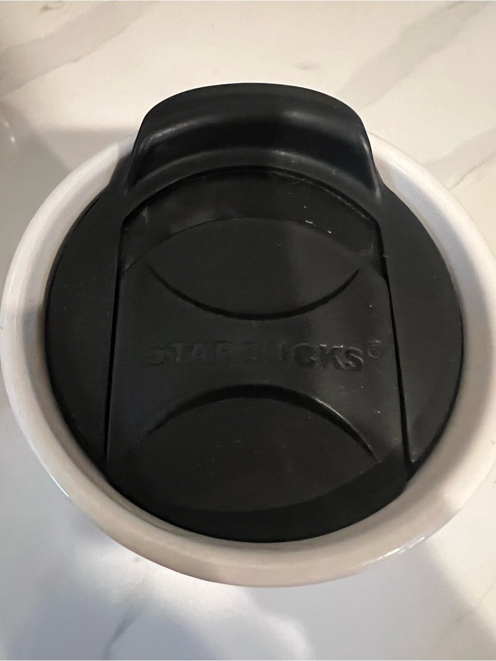 Starbucks White Ceramic 16oz Travel Mug with spill resistant lid. - Picture 5 of 6